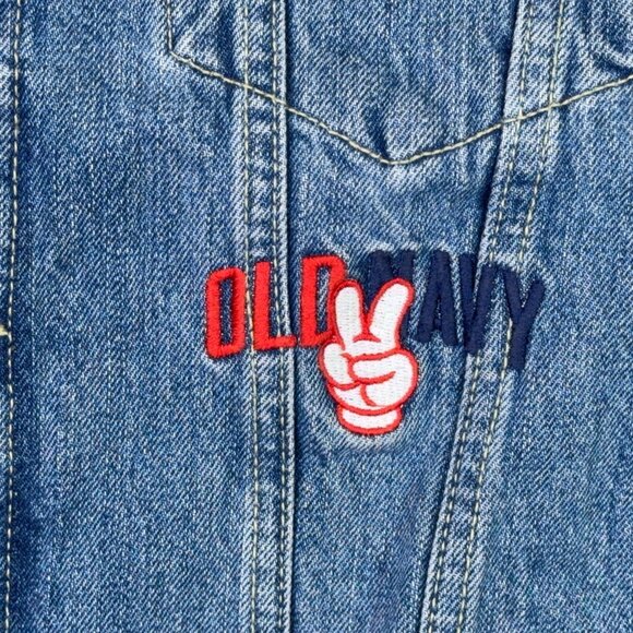 Old Navy X Disney Denim Jean Jacket Unisex M Blue Embroidered Mickey Mouse NWT - Picture 7 of 13